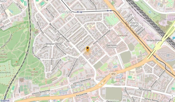 Mapa dojazdu — „Blask” Chirurgia Plastyczna, ul. Szymanowskiego 20 lok. U5, 80-280 Gdańsk